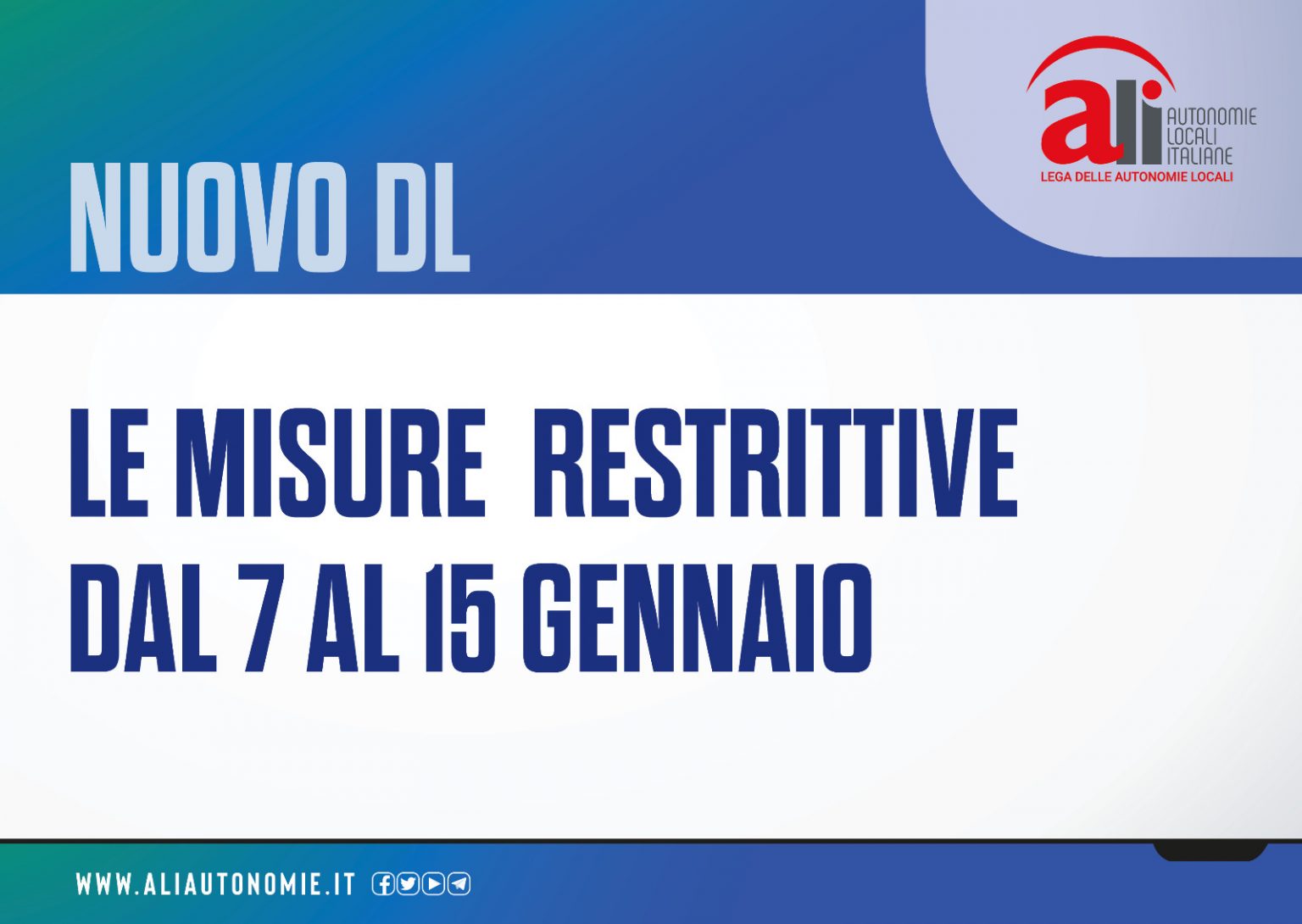 Nuovo decreto anti-covid: le misure dal 7 al 15 gennaio